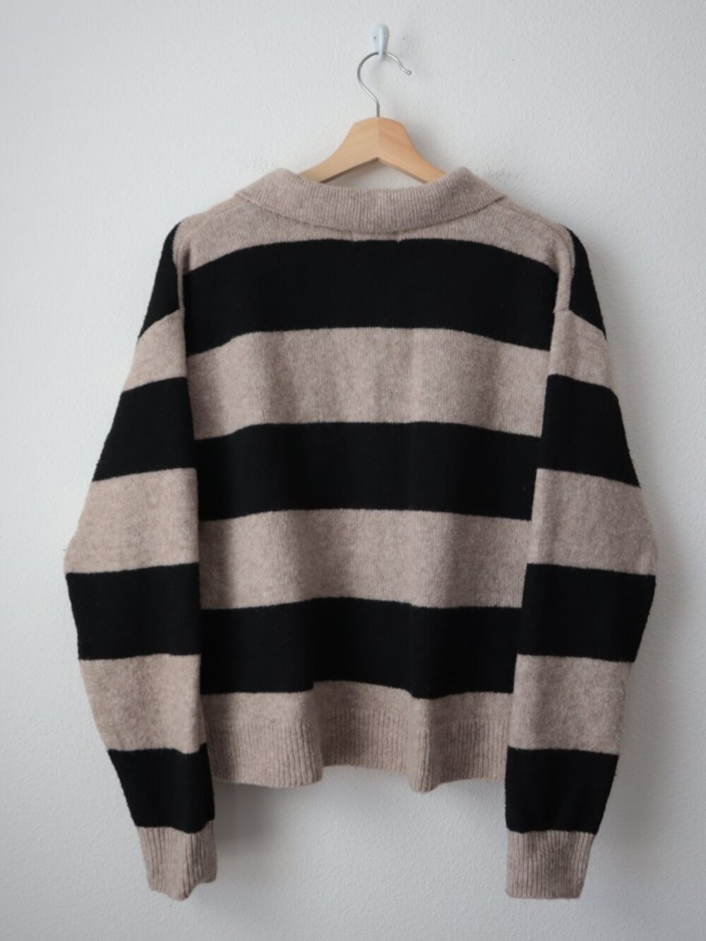 Universal Thread Collared 1/4 Button Striped Rugby Sweater | M - Picture 6 of 7